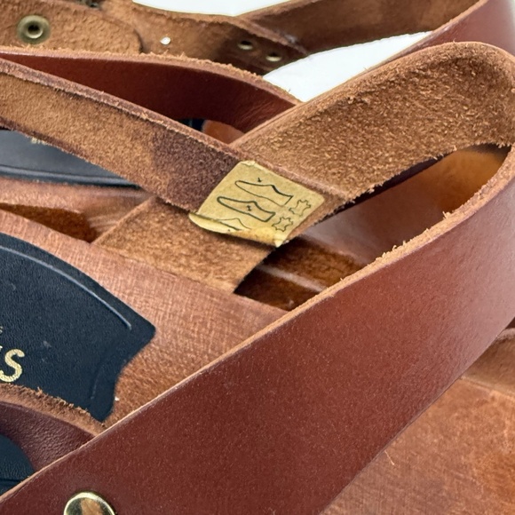 Swedish Hasbeens Leather Slingback Platform Clog Sandals 37 - Picture 8 of 16